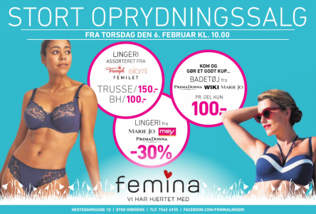 Femina holder oprydningssalg