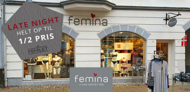 Late Night og op til 1/2 pris hos Femina