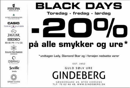 Black Days hos Gindeberg Guld Sølv Ure