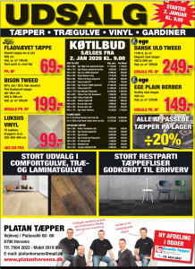 Udsalg og køtilbud hos Platan Tæpper