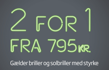2 briller for 1 brilles pris