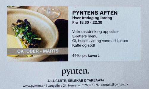 Pyntens Aften på fredag - på Pynten